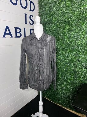 Roar Button-Front Shirt with Graphic